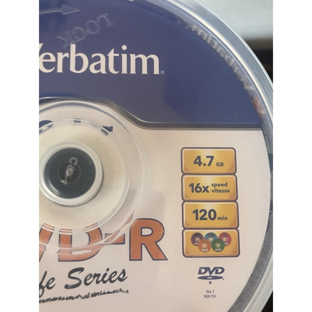 Verbatim Life Series Color DVD-R Discs, 16x Speed 4.7gb‎ 120 min, 25 pack NEW